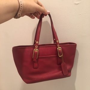 Vintage Coach Red Leather Legacy West Mini Market